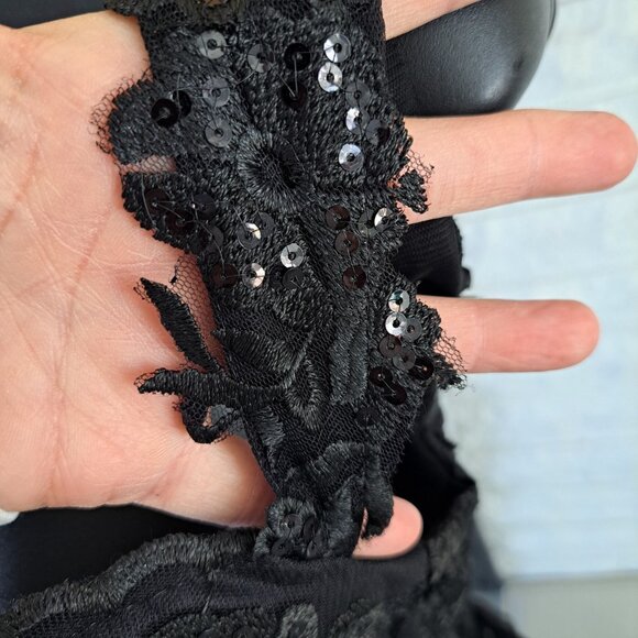 Gothic Women's Mini Dress Black Size 6 Boning Corset Tulle Fairy Whimsygoth - Picture 3 of 12